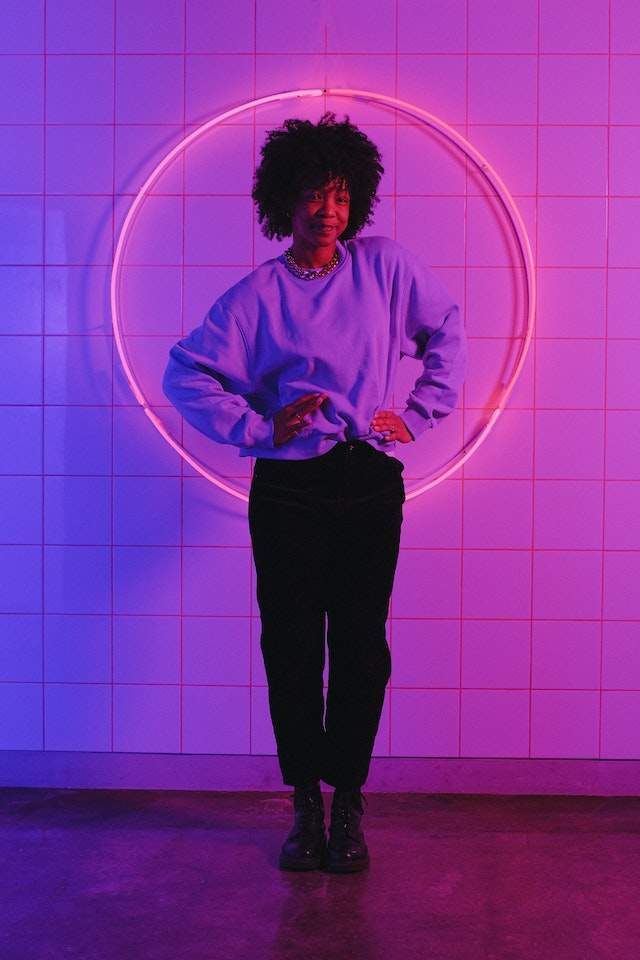 Girl Posing With Purple Lighting
