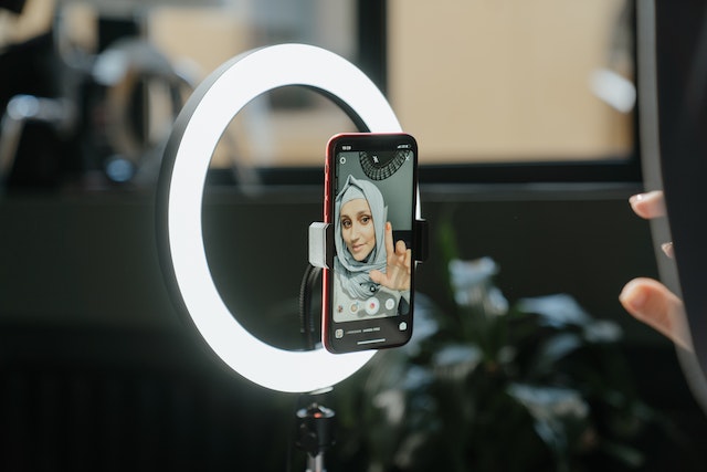 Woman Wearing Hijab Taking A Selfie