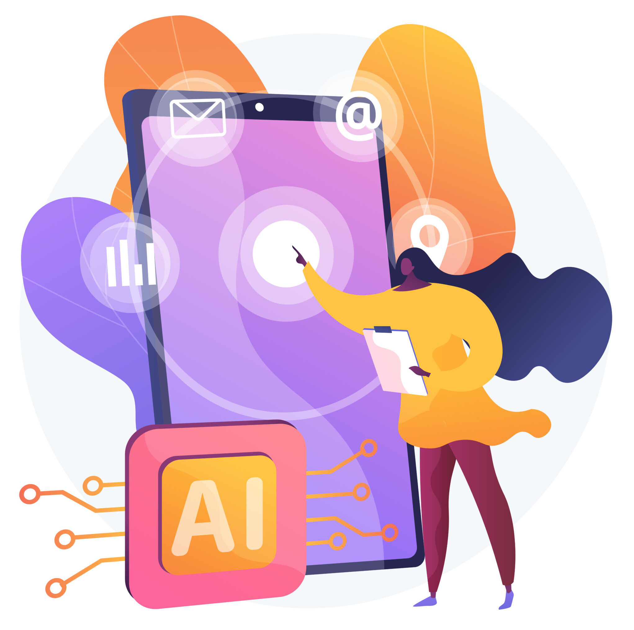 Intelligent interface abstract concept vector illustration. Interactive user interface, usability engineering, personalized experience design, artificial intelligence, abstract metaphor.